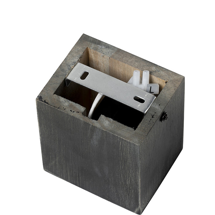 QAZQA Landelijke wandlamp zwart hout - Bloc