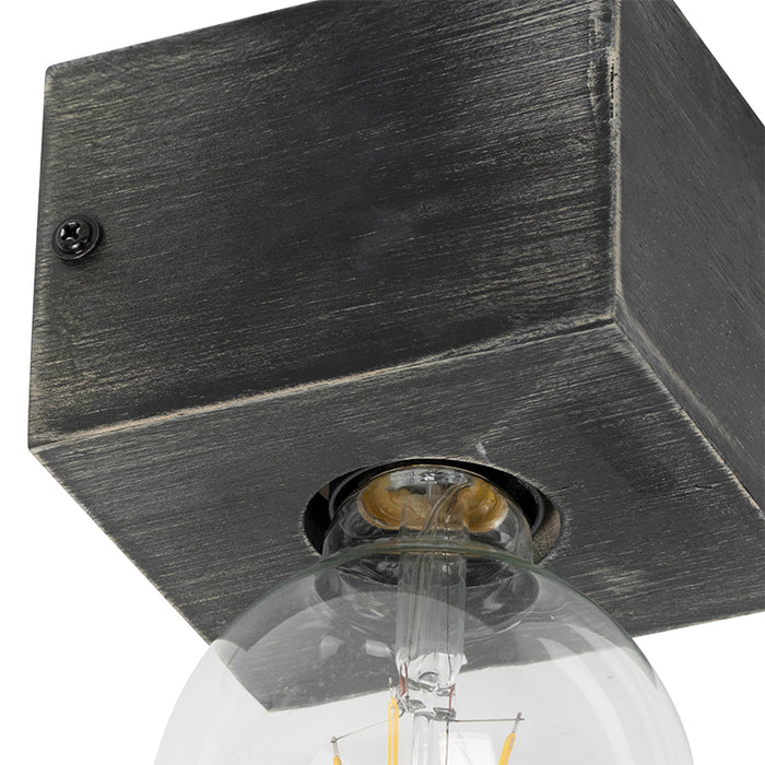 QAZQA Landelijke wandlamp zwart hout - Bloc