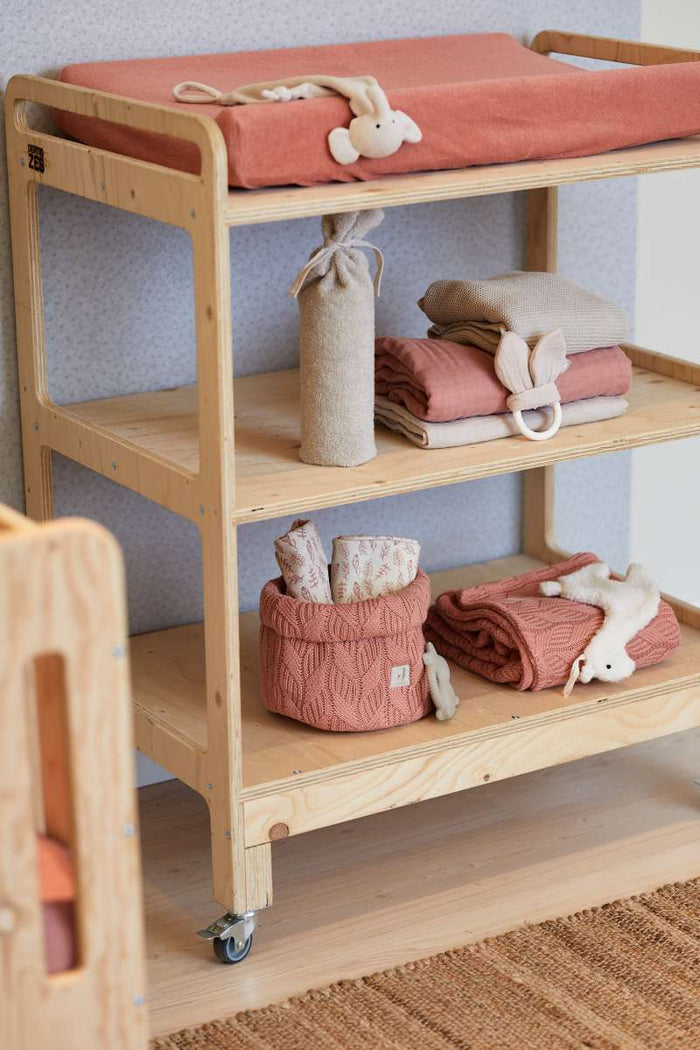 Jollein aankleedkussenhoes badstof rosewood (50 centimeter x 70