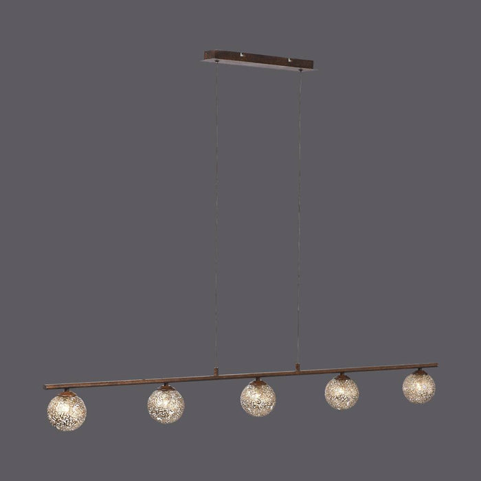 Paul Neuhaus Hanglamp GRETA Roest 5 Lichts