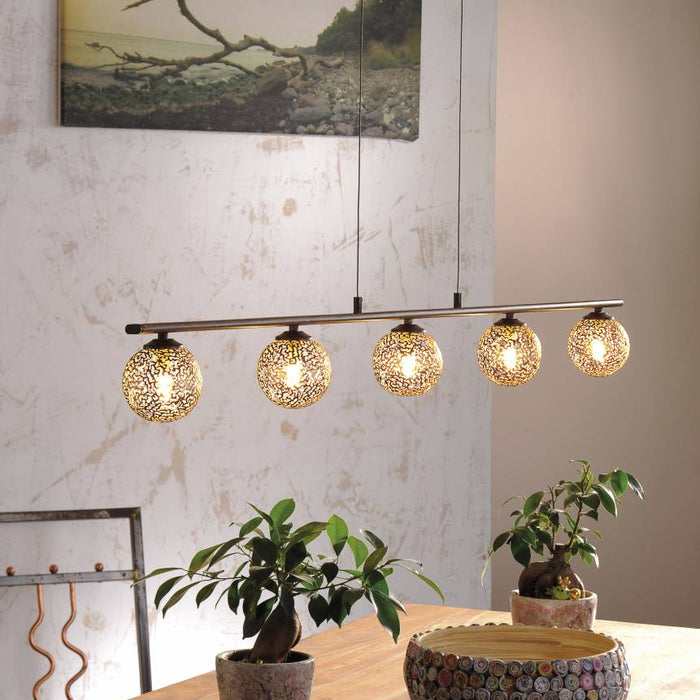 Paul Neuhaus Hanglamp GRETA Roest 5 Lichts