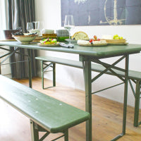 Inklapbare bierset Berlijn 200 cm olijfgroen