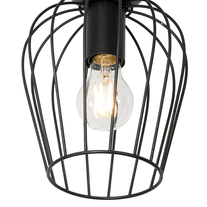 QAZQA Moderne plafondlamp zwart draad - Palica