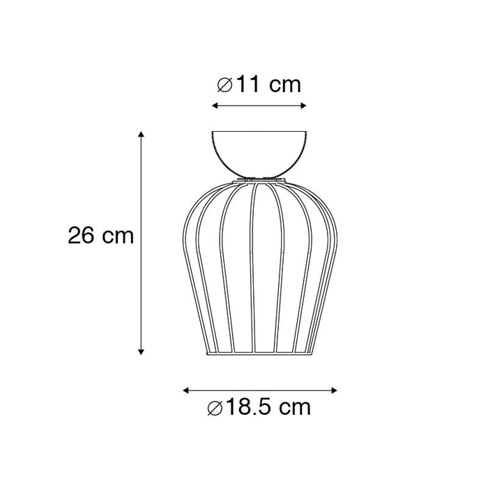 QAZQA Moderne plafondlamp zwart draad - Palica
