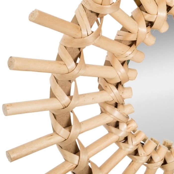 ATMOSPHERA Zonnespiegel rotan - Ø 28 cm - Beige