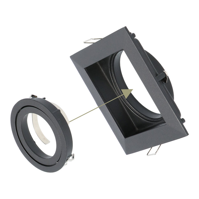 HOFTRONIC 3x Durham - LED Inbouwspots Zwart Kantelbaar