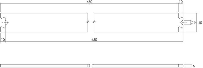 Intersteel Schuifdeursysteem – tussenrail 45 cm mat zwart