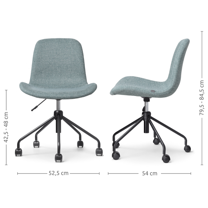 Nolon Nout-Fé Bureaustoel Zacht Groen - Stof - Zwart Onderstel