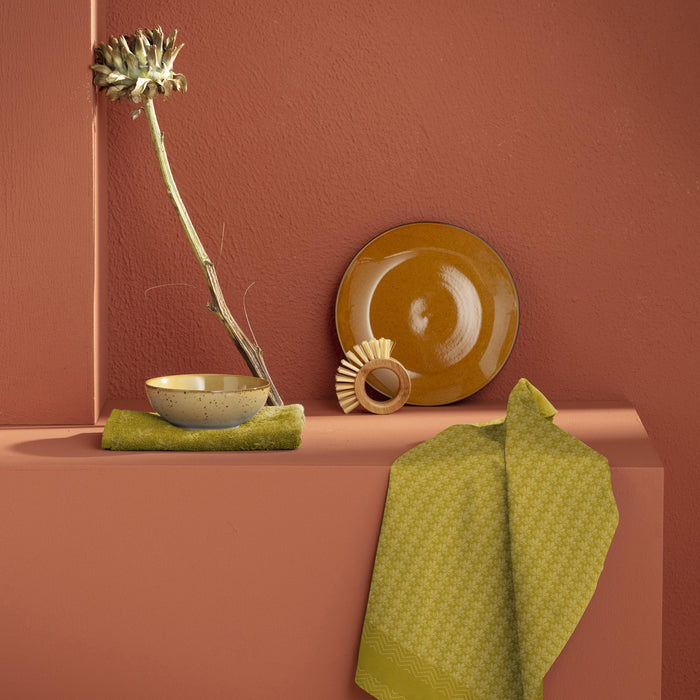 DDDDD Petals Keukendoek en Theedoek - Ochre