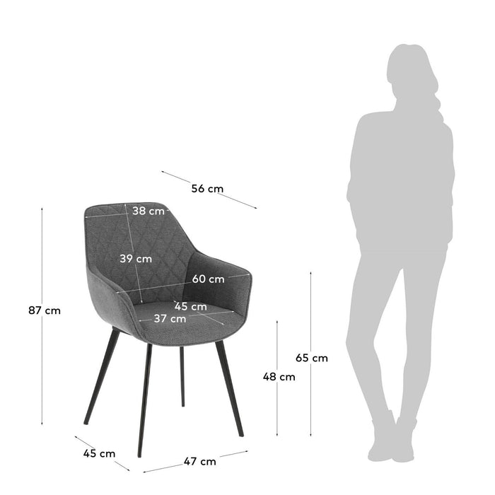 Kave Home Amira Eetkamerstoel - Lichtgrijs