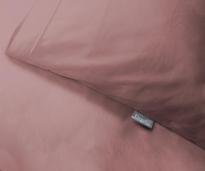 Eleganzzz Dekbedovertrek Uni Percal Katoen Met Bies old pink
