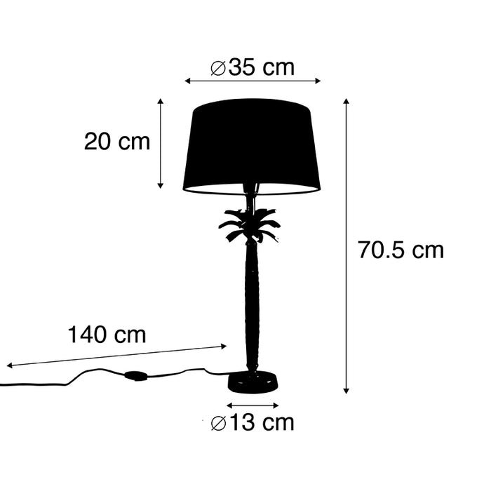 QAZQA Art Deco tafellamp brons met zwarte kap 35 cm - Areka