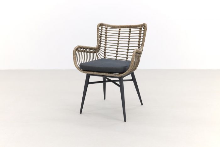 VDG Jasmine black-naturel|Prado Ellips 240x115 cm. tuinset - 7 delig