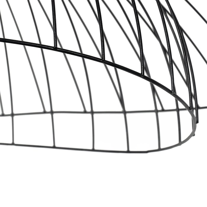 QAZQA Design hanglamp zwart met dubbele kap 66cm - Pua