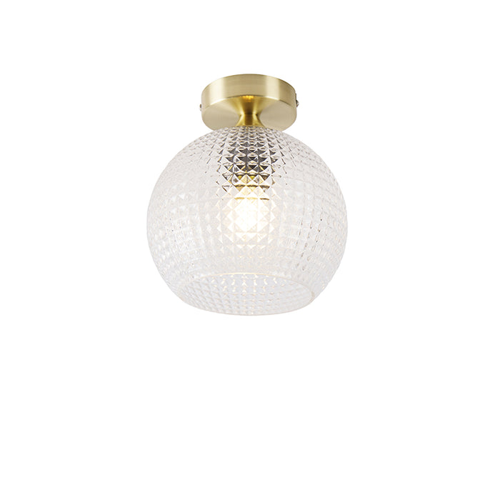 QAZQA Art Deco plafondlamp messing met helder glas - Sphere