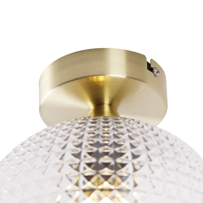 QAZQA Art Deco plafondlamp messing met helder glas - Sphere