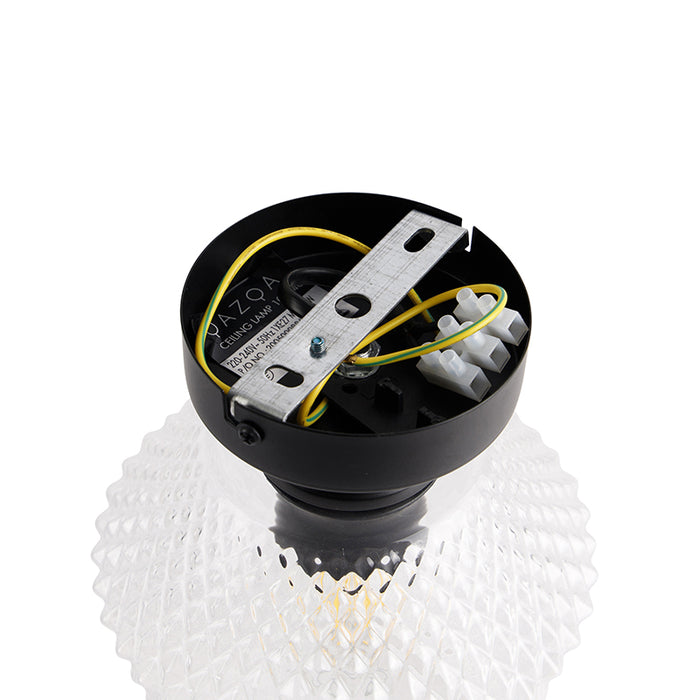 QAZQA Art Deco plafondlamp zwart - Karce