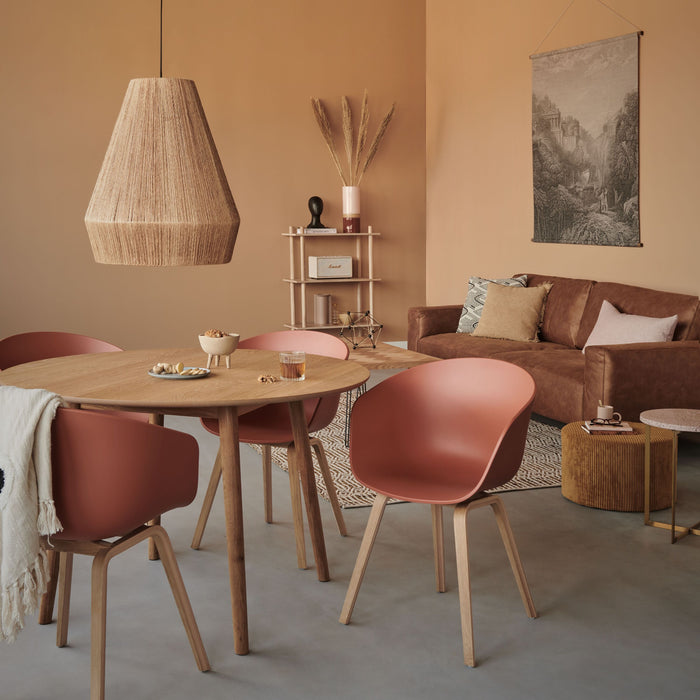 by fonQ basic Rounded Eettafel Ø 120 cm - Eiken/Beige