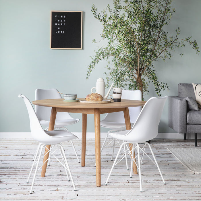 by fonQ basic Rounded Eettafel Ø 120 cm - Eiken/Beige