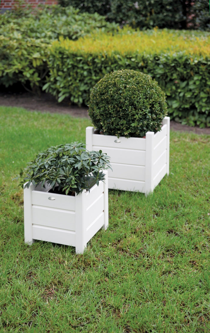 Esschert Design Plantenbak Vierkant 40 x 40 cm Set van 2 - Wit