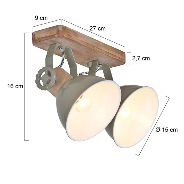 Mexlite Plafondlamp Gearwood 7969G Groen