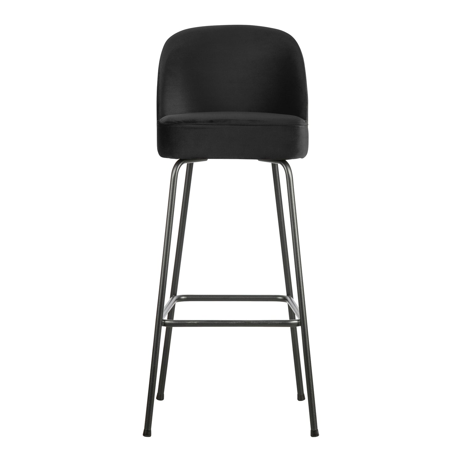 WOOOD Vogue Barkruk H 103 cm - Fluweel - Zwart