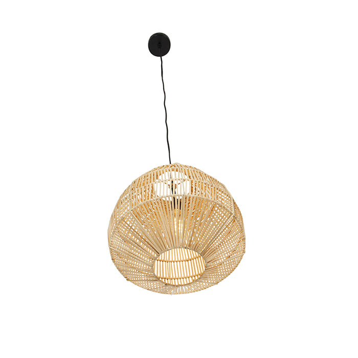 QAZQA Landelijke hanglamp rotan 41 cm - Bishop