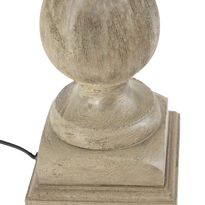 QAZQA Landelijke tafellamp zonder kap vintage grijs hout - Hyssop