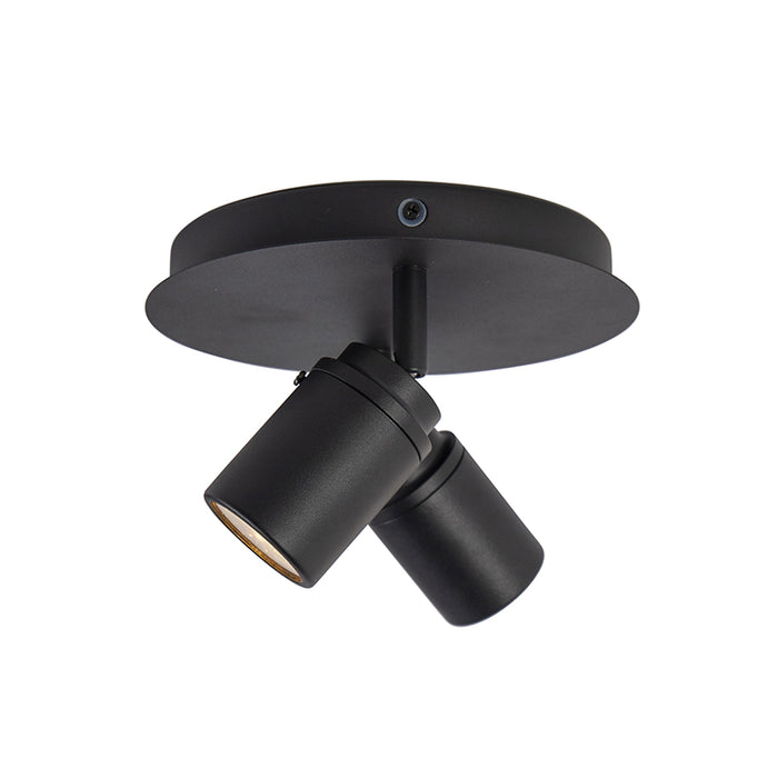 QAZQA Moderne badkamer spot zwart 2-lichts IP44 - Ducha