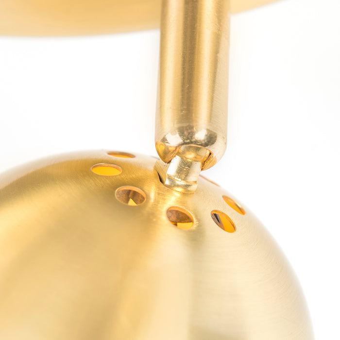 QAZQA Retro ronde spot messing met plafondplaat 3-lichts - Gissi