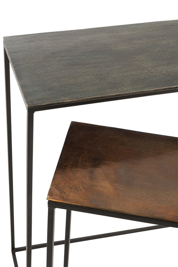 Duverger® Industry Alu - Sidetables - set van 2 - rechthoekig - kleur