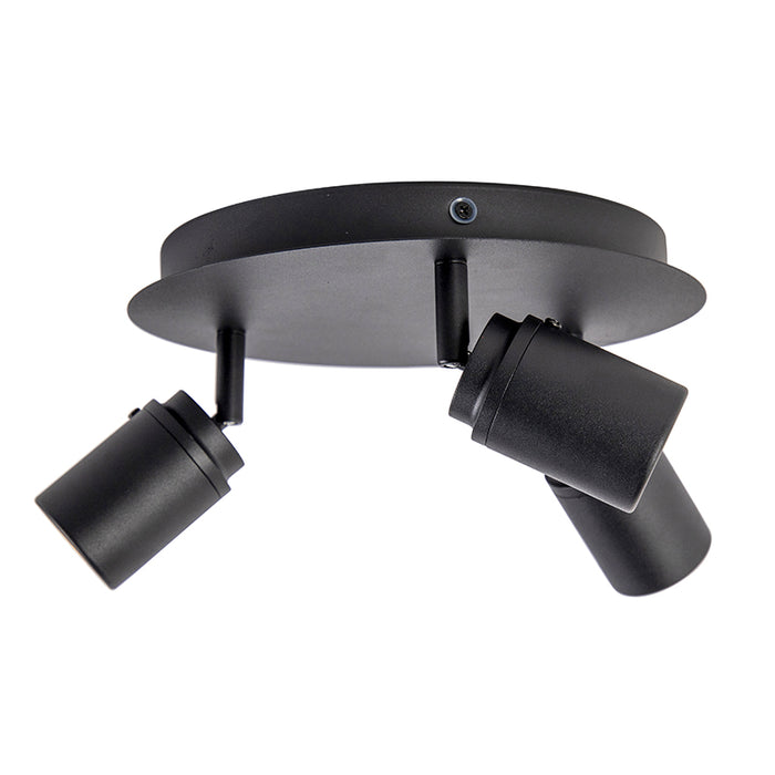 QAZQA Moderne badkamer spot zwart 3-lichts IP44 - Ducha