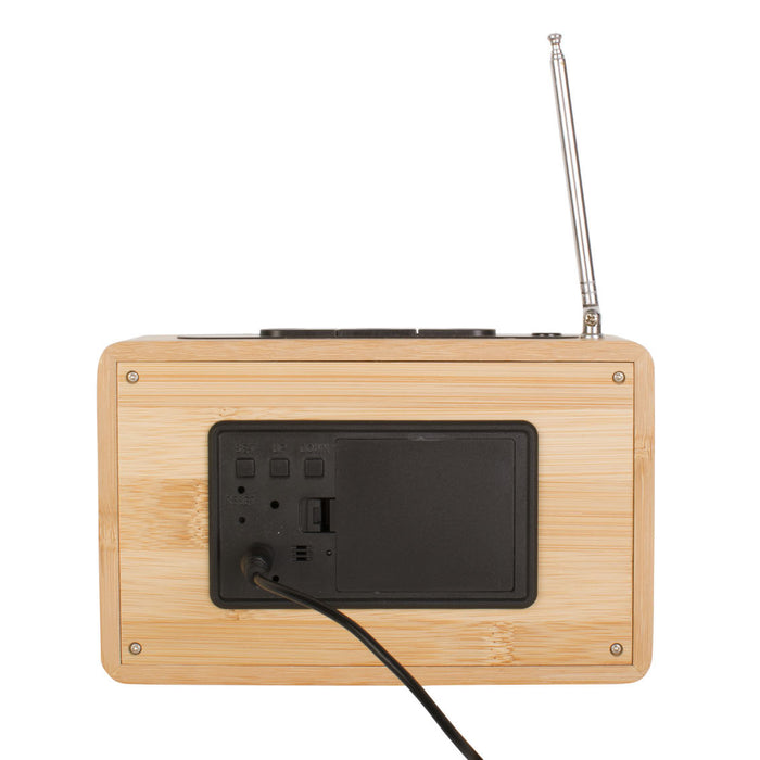 Karlsson Retro Radio Alarmklok - Bamboo