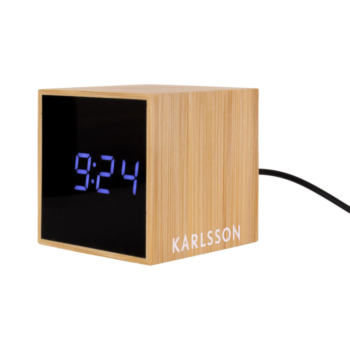 Karlsson Mini Cube Alarmklok - Bamboo