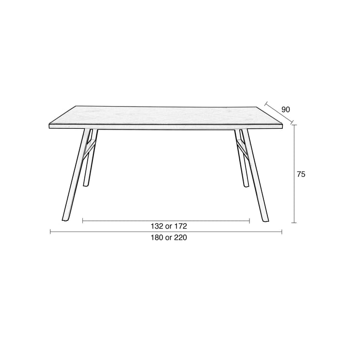 Zuiver Seth Eettafel 220 x 90 cm
