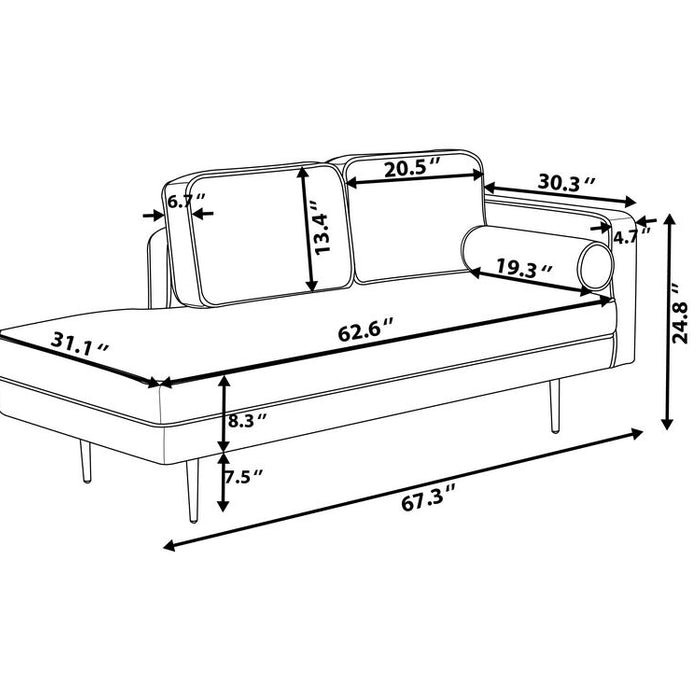 Beliani - MIRAMAS - Chaise longue - Zwart - Rechterzijde - Fluweel