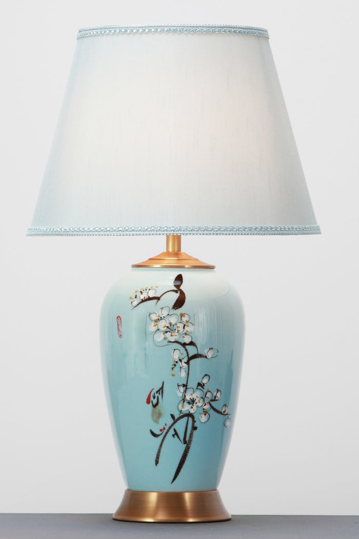 Fine Asianliving Chinese Tafellamp met Kap Keramiek