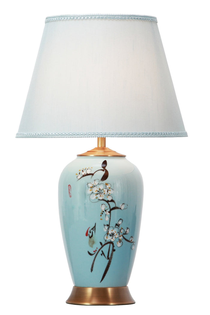 Fine Asianliving Chinese Tafellamp met Kap Keramiek