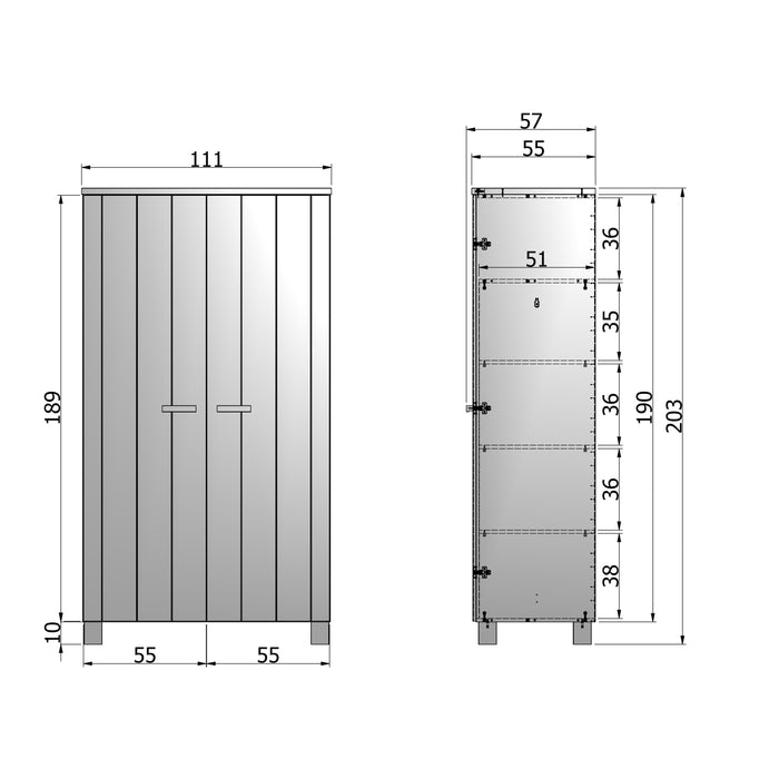 Woood Dennis Kast 2-Deurs