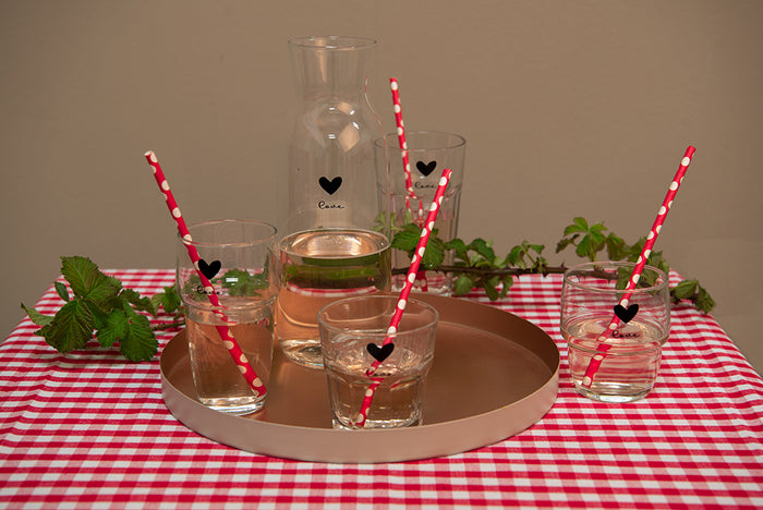 Clayre & Eef Karaf 1000 ml Glas Hart Love Waterkan