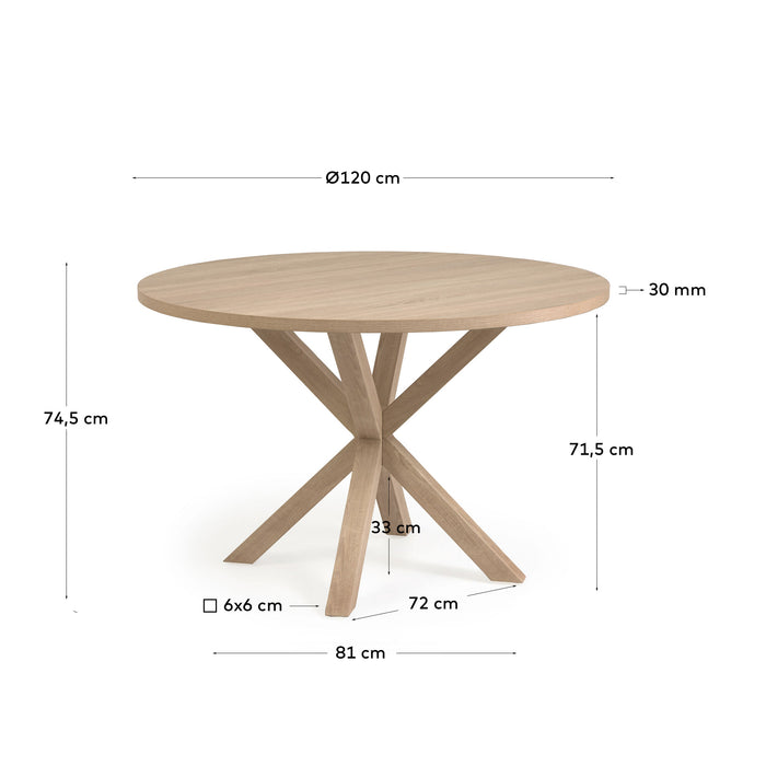 Kave Home Argo Eettafel - Ø 120 cm - Wit