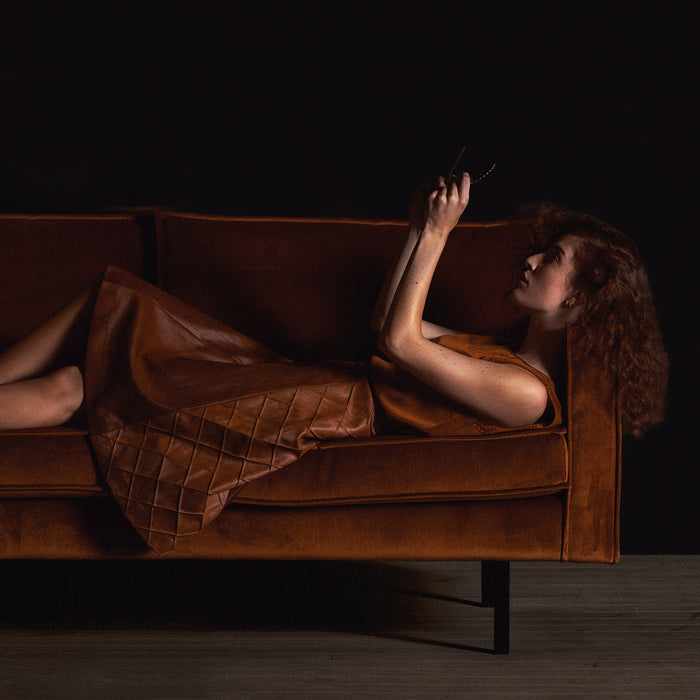 WOOOD Rodeo 3-zitsbank - Velvet - Roest