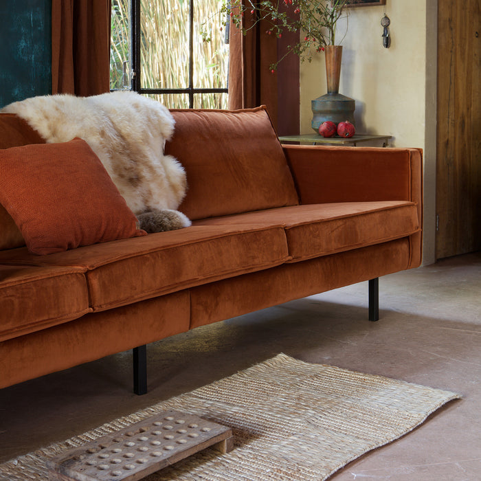 WOOOD Rodeo 3-zitsbank - Velvet - Roest