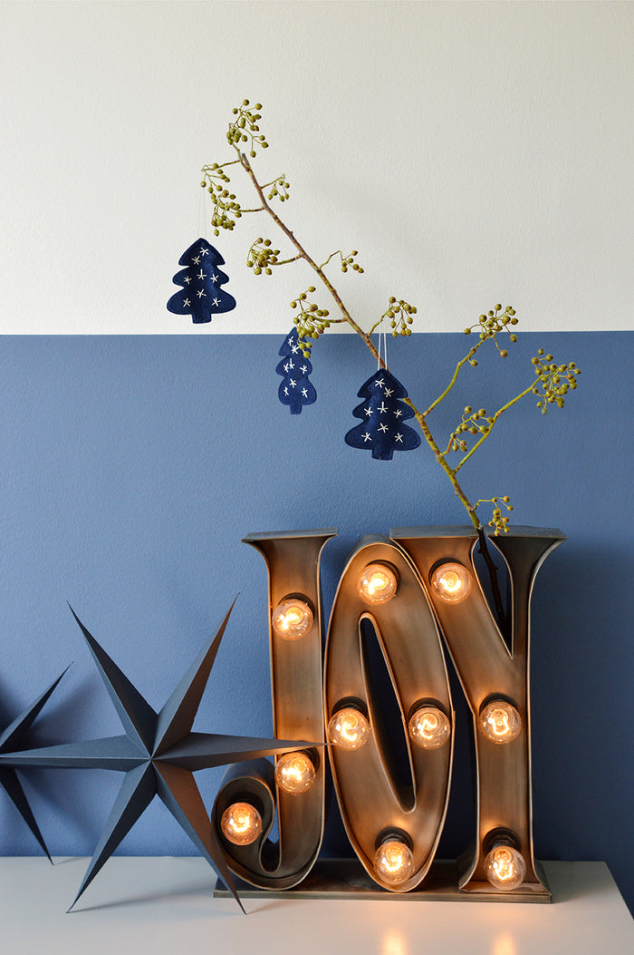 Delight Department Kerst ster blauw set van 2 (40 centimeter)