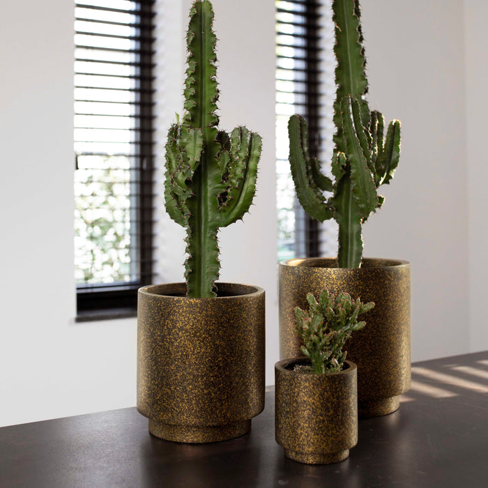 Capi Europe Terrazzo Vaas Ø 23 cm - Goud