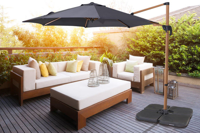 Homra LUX-XL-HOUT zweefparasol - Ø300 cm - Incl. beschermhoes