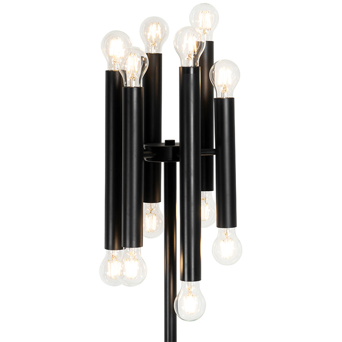 QAZQA Art Deco vloerlamp zwart 12-lichts - Tubi