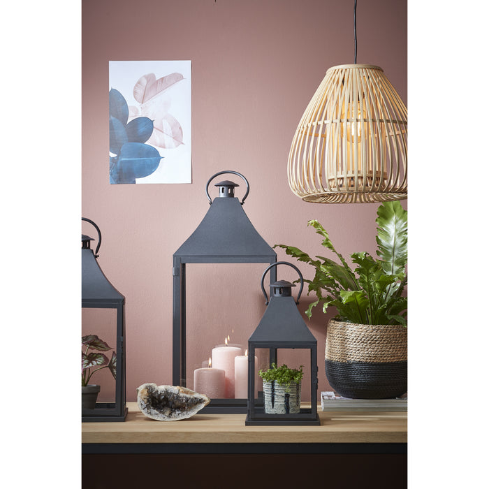 Mica Decorations Bilbao Lantaarn - L14 x B14 x H37 cm - Zwart