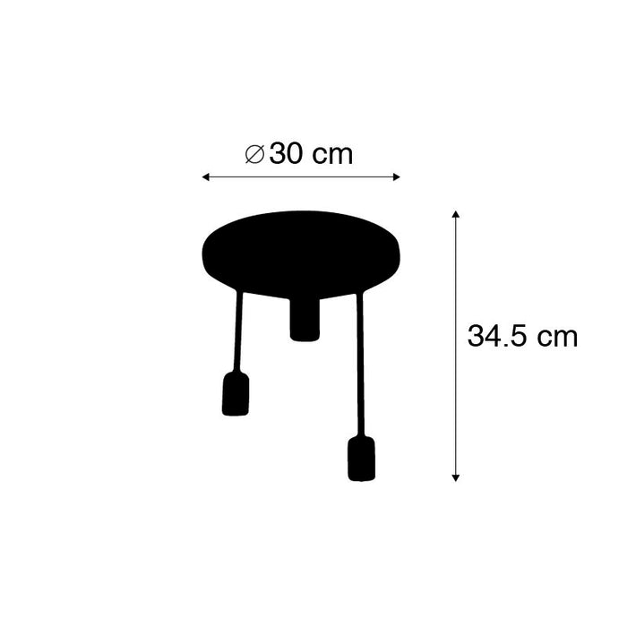 QAZQA Moderne plafondlamp zwart 3-lichts - Facil