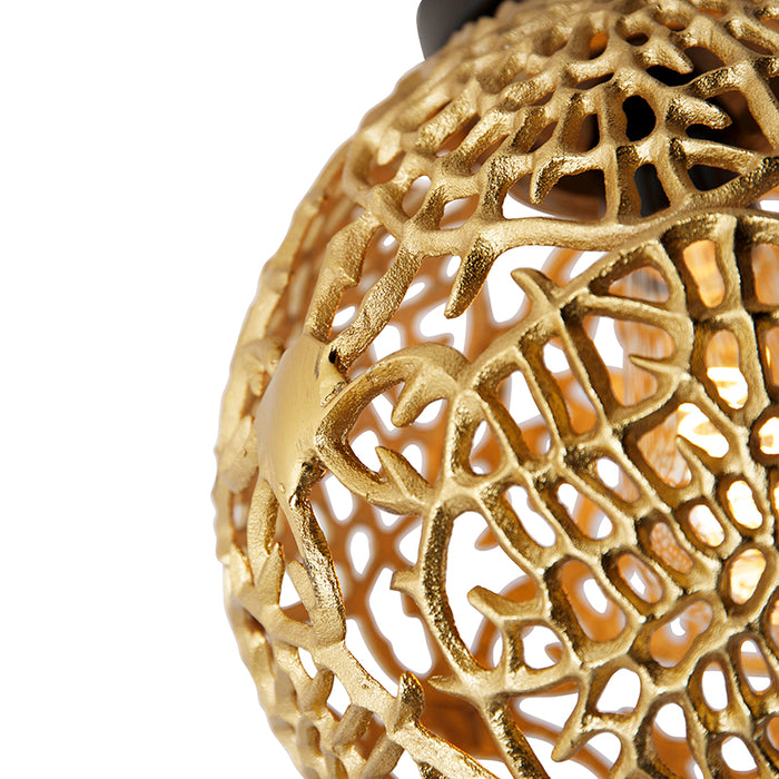 QAZQA Art deco plafondlamp goud met zwart - Maro